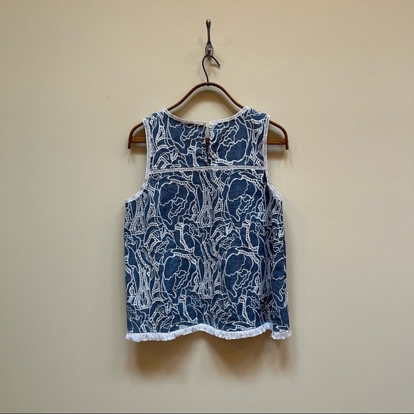 GENERATION LOVE | Sleeveless Embroidered Denim Top - Picture 2 of 3